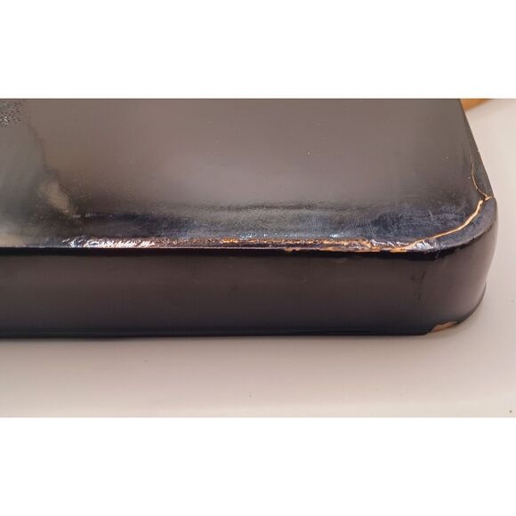 Vintage1920s Japanese Lacquerware Urushi Lacquer Embossed Gold Accents Tea Tray - Picture 10 of 13